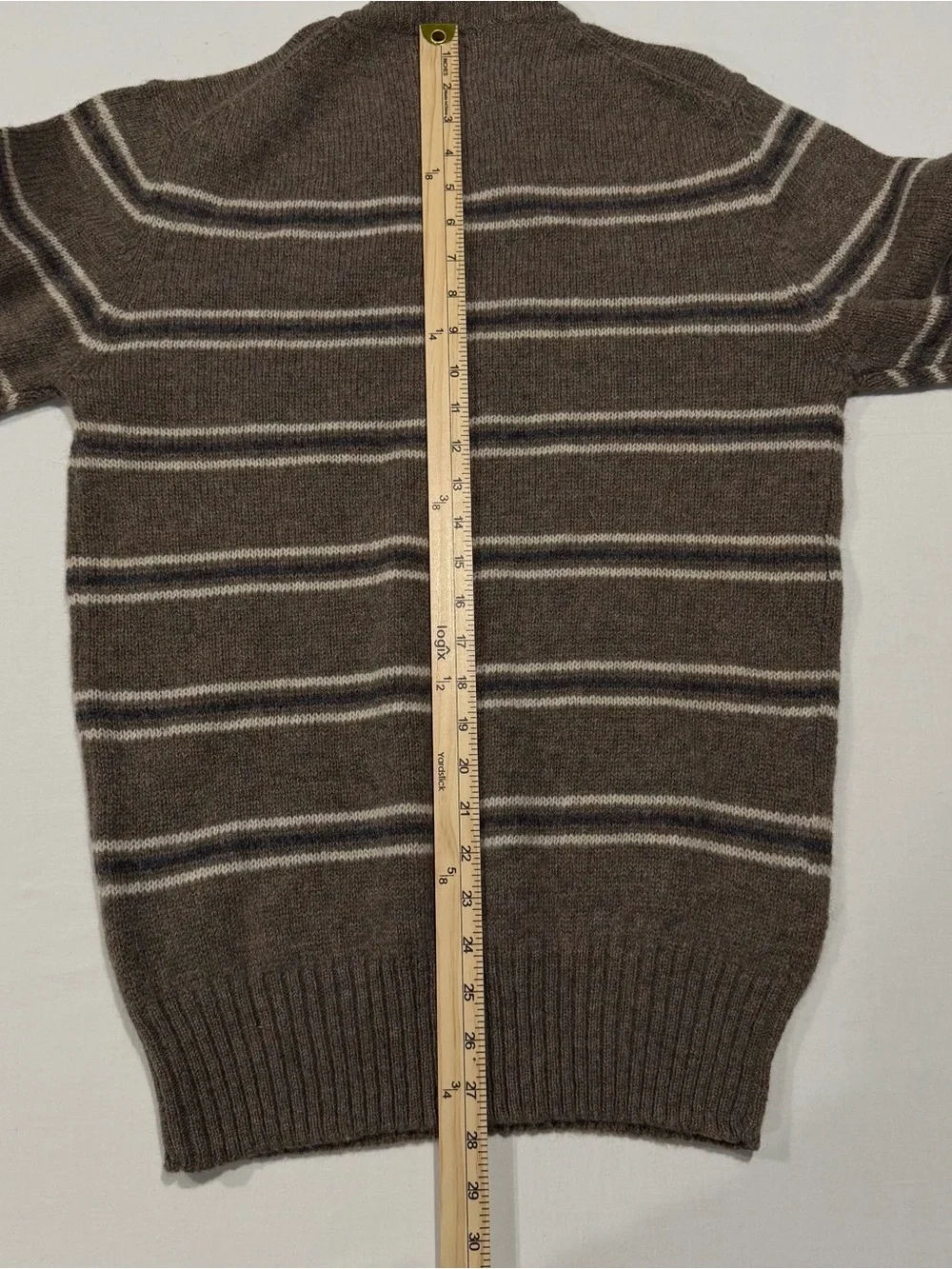 Rare NWT Vintage 1980s Woolrich 100% Shetland Wool Sweater Mens L Taupe Stripe